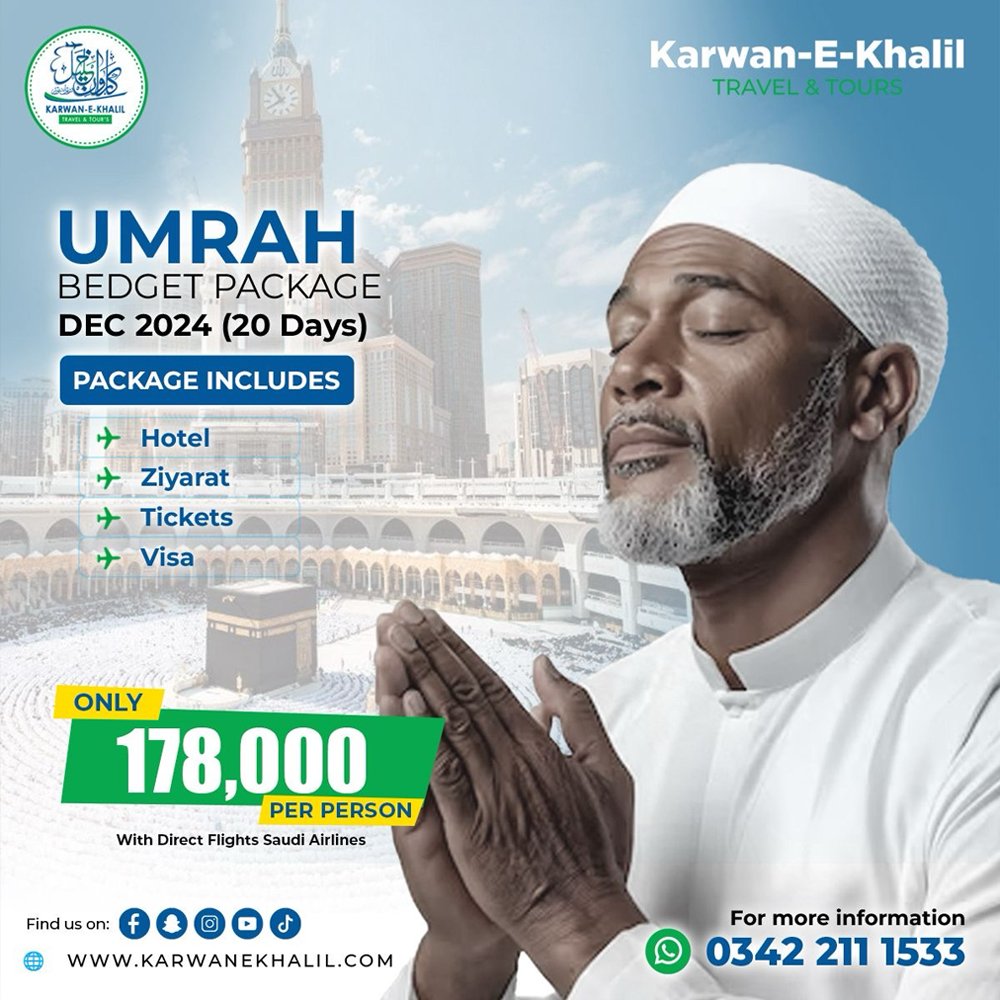 Diamond Umrah Package, Gold Umrah Package, Karwan-e-Khalil travel options, budget-friendly Umrah packages.